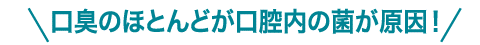 口臭のほとんどが口腔内の菌が原因！